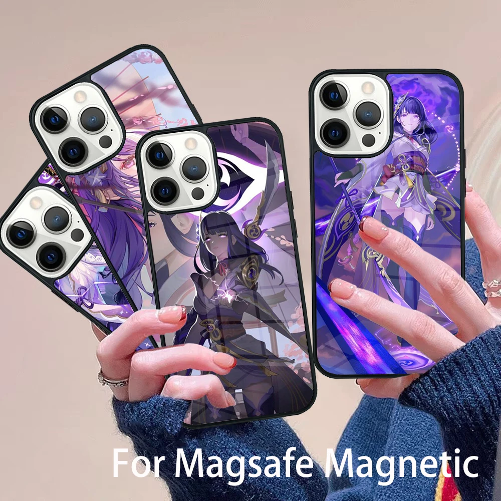 

Baal Genshin Impact Game Phone Case Magesafe Magnetic Wireless Charge Cover For IPhone 16 11 12 13 14 15 Pro Max Plus Mini