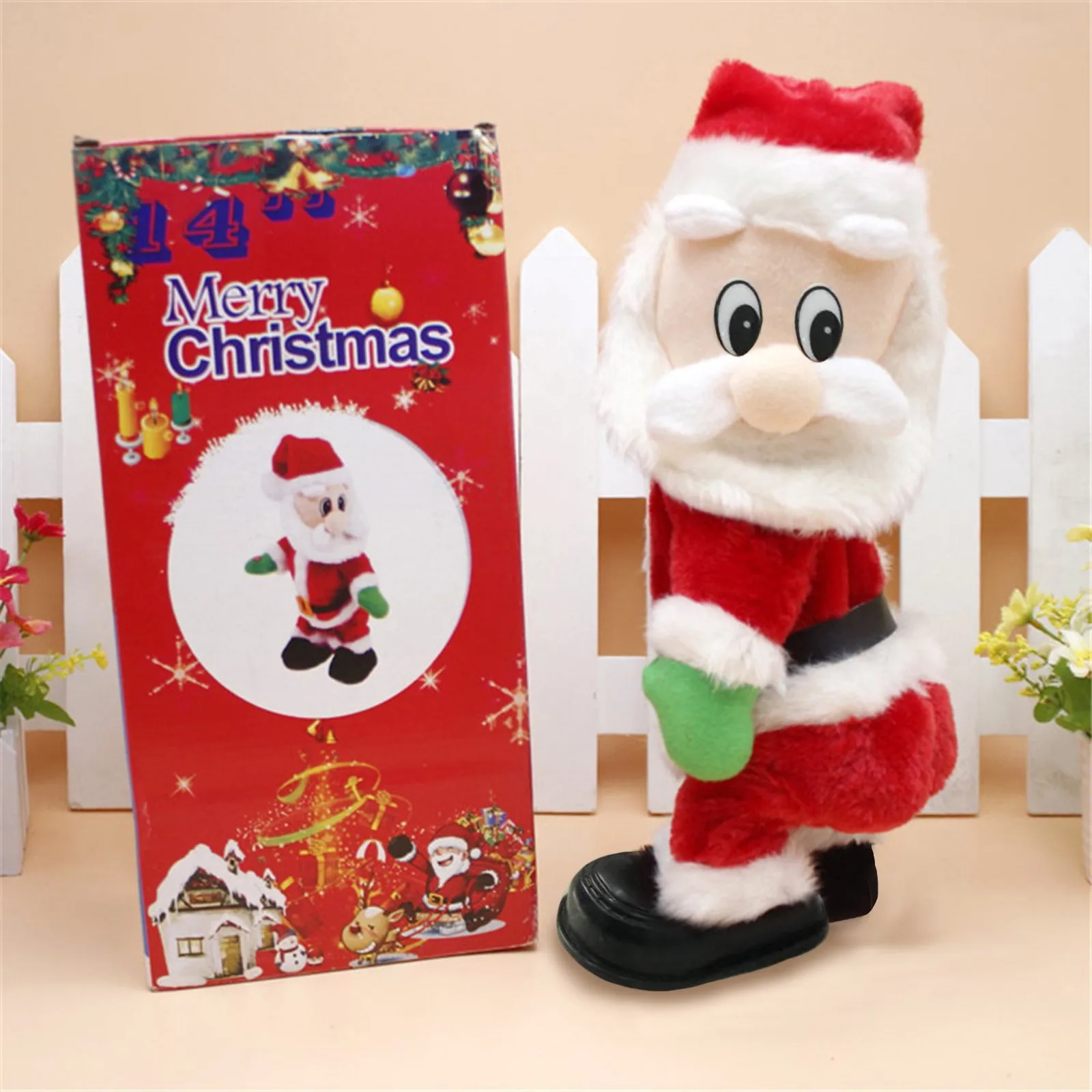 Dancing Santa Claus Ornament Musical Electric Twerk Singing Dancing Christmas  Hip Shake Figure Twisted Hip Toys New Year Gift