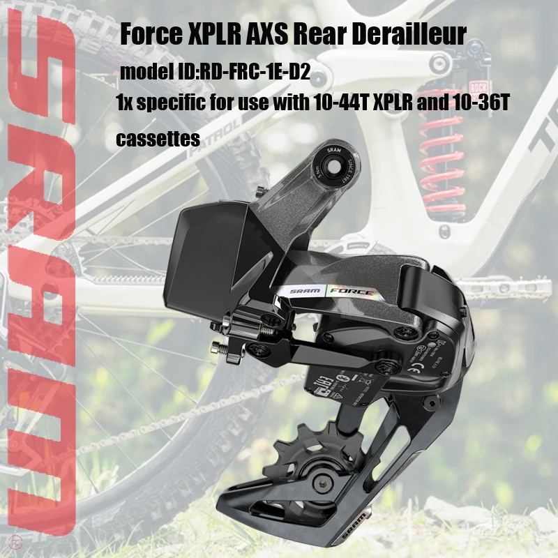 Задний переключатель SRAM Force XPLR AXS |   1x12 Скорость |   Беспроводное электронное переключение AXS |   10-44T XPLR / 10-36T |   RD-FRC-1E-D2