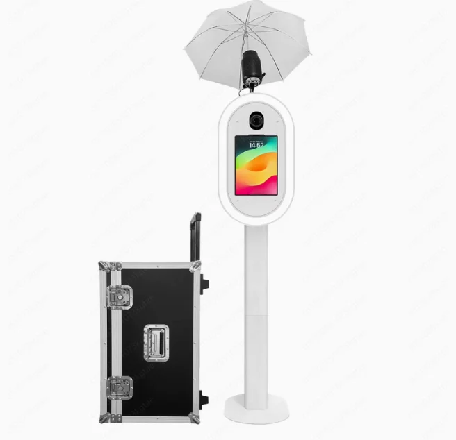 Latest Photo Booth Machine Case Holder Roaming Oval 12.9 Ipad Photo Booth with Event Party Printer 360