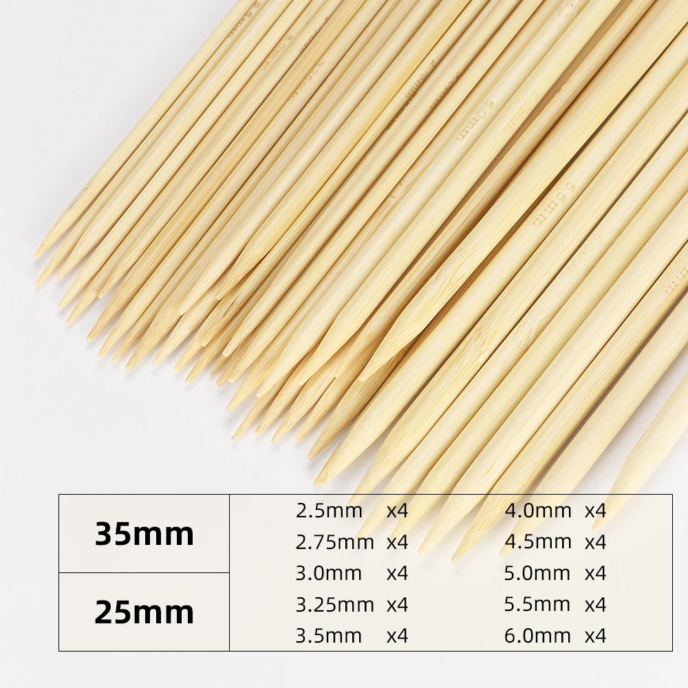 QJH 41Pcs Set di ferri da maglia a doppia punta, 10 misure da 2.5mm-6.0mm(4 aghi/dimensioni), perfetto per il fai da te creativo fatto a mano