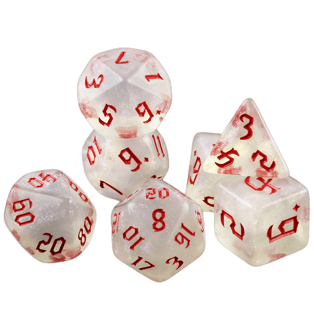 Polyhedral Starlight dice set for DNDGame boardgame Table Board Roll Playing Games 7pcs