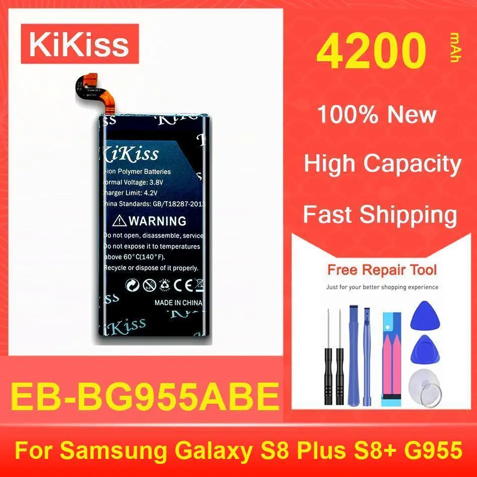 

Kikiss Battery 4200Mah EB-BG955ABE For Samsung Galaxy S8 Plus S8+ G955