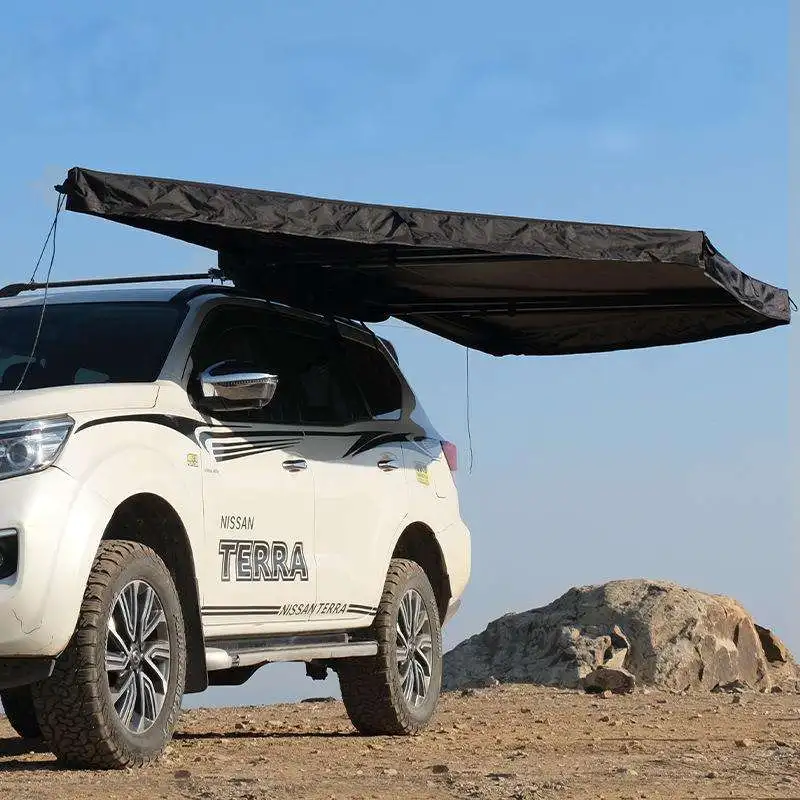 LED-equipped 180 Degrees Free Standing Foxwing Awning Outdoor Camping And Car Side Sun Shelter