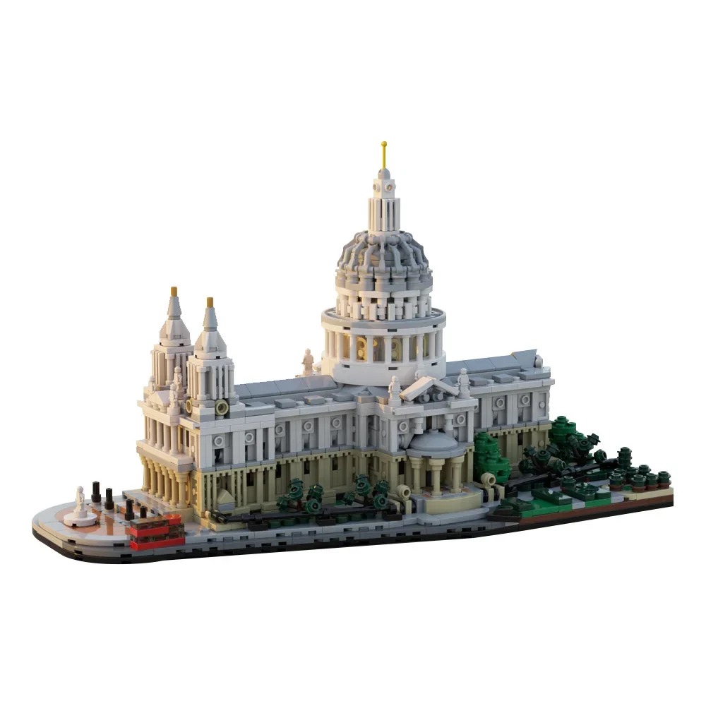 MOC Saint Pauls Cathedral Building Blocks Classic Architecture 1:800 Model Castle Bricks DIY Assembled Toy for Children Gift