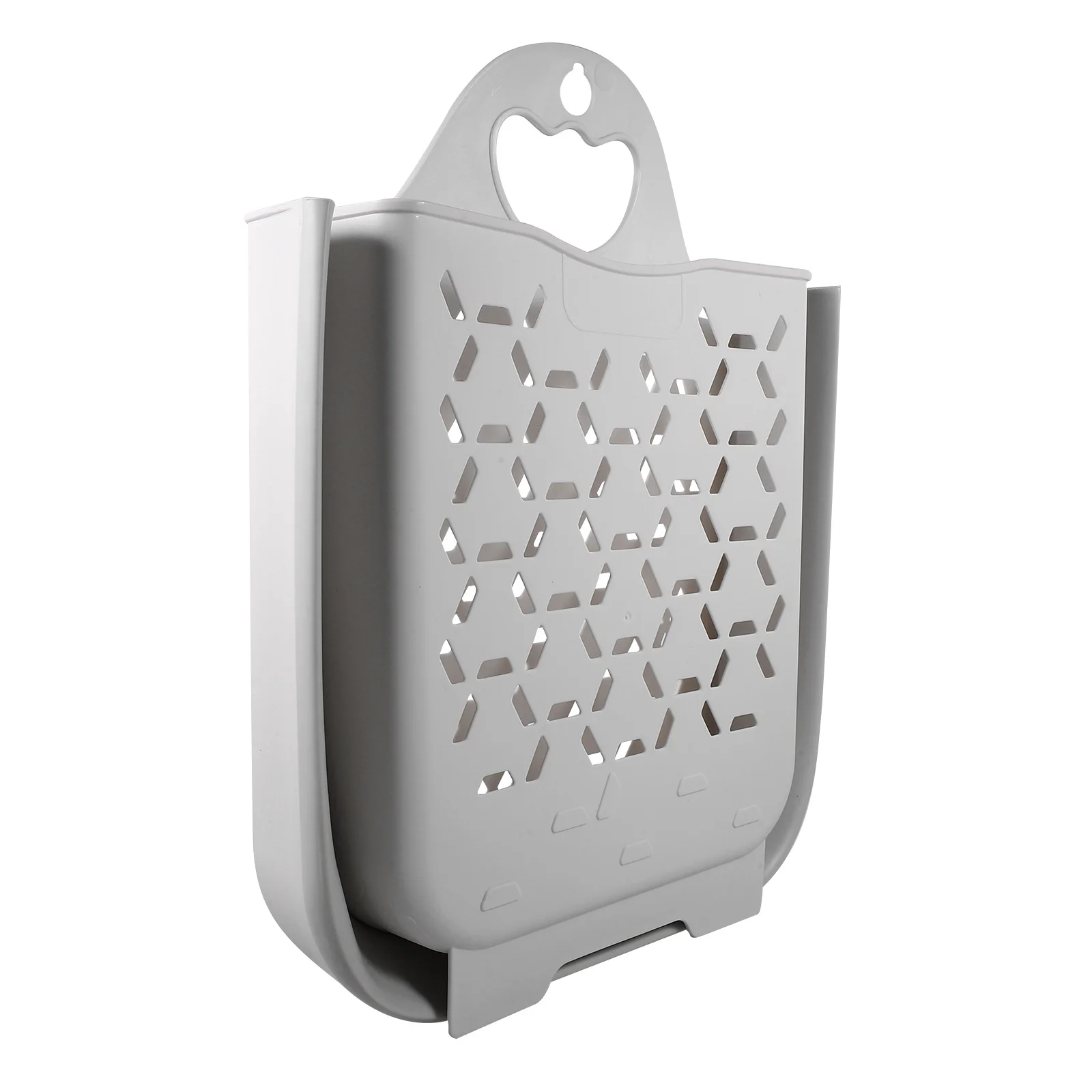 

Wall Hanging Laundry Basket TPE Material Mount Hamper Container Premium Materials Bathroom Baskets White