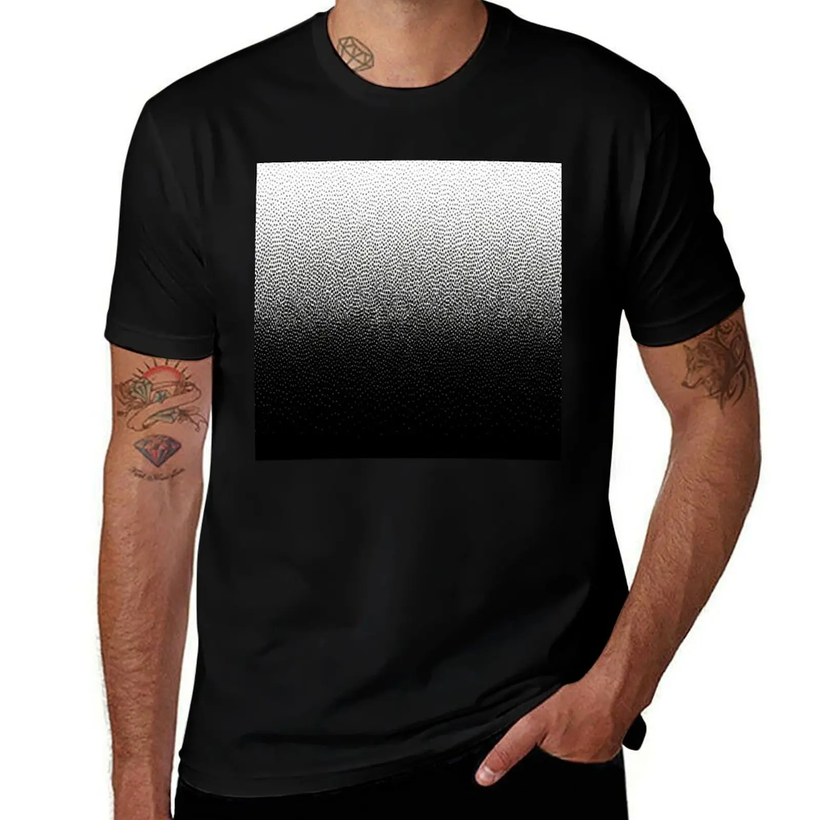 

Black and White Stipple Gradient T-Shirt korean fashion luxury t-shirt blue lock aesthetic clothes men t shirts high quality