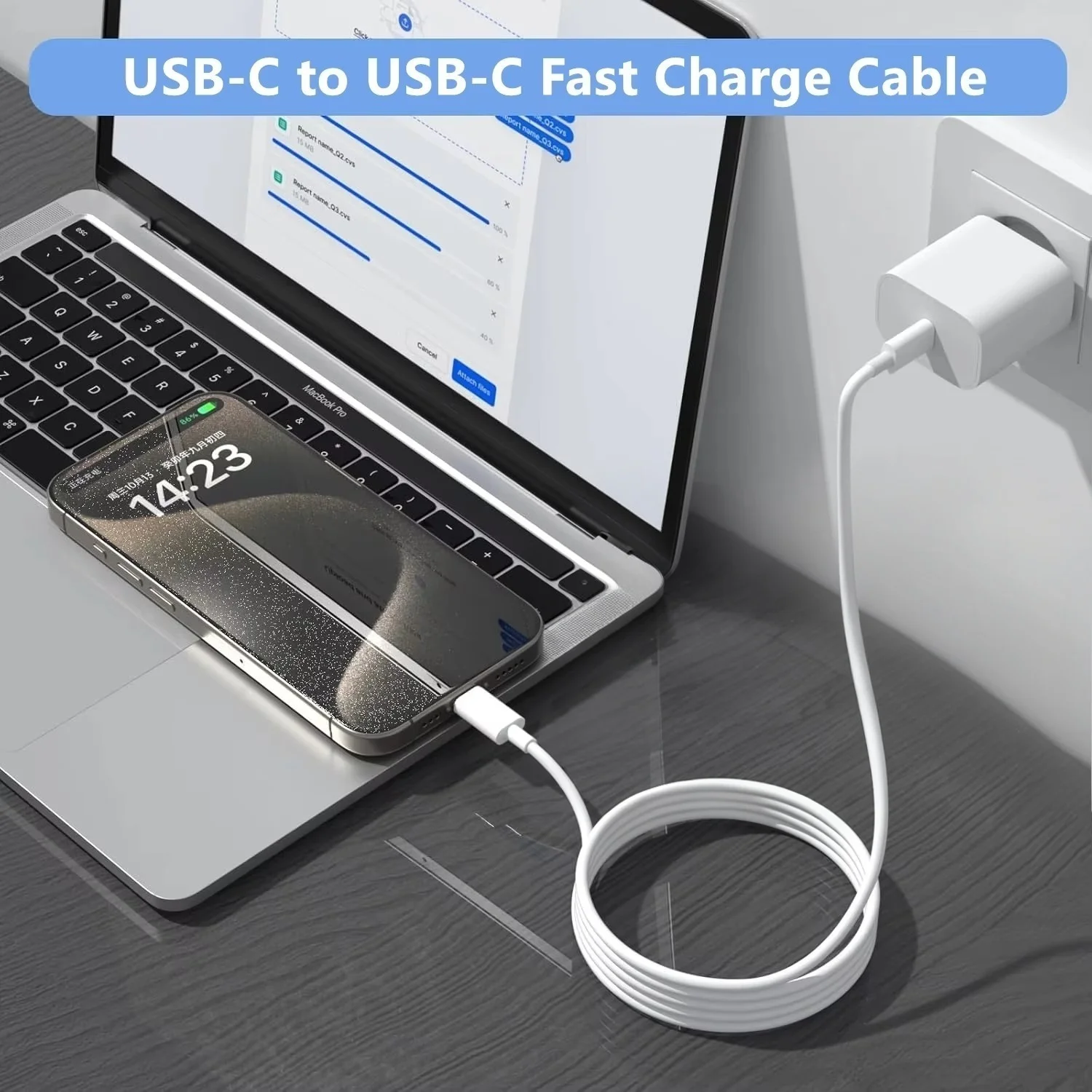 5PCS USB-C 100W Fast Charging Cable For iPhone 15 16 17 Pro Max Samsung S26 Google Moto Xiaomi POCO Honor Dual Type C Data Cable
