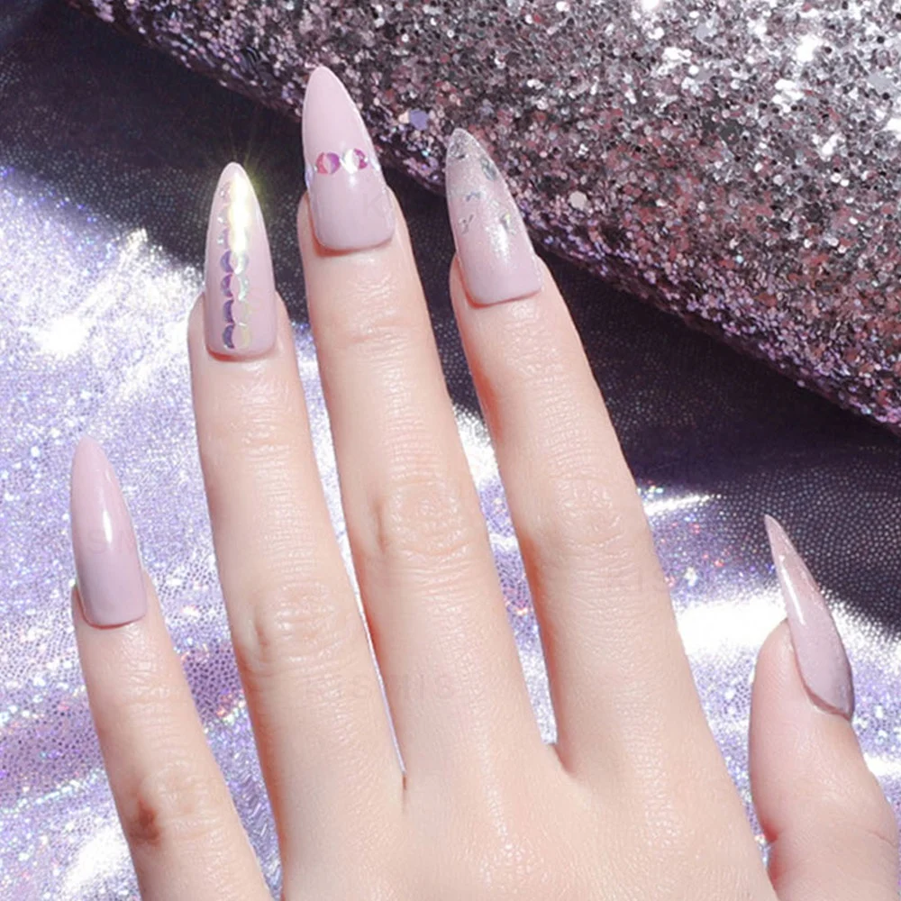 1 Box 12 Grids Holographic Nail Glitter Sequins Sparkly 3D Thin butterfly round stars geometric sequin Flakes Polish Decorations