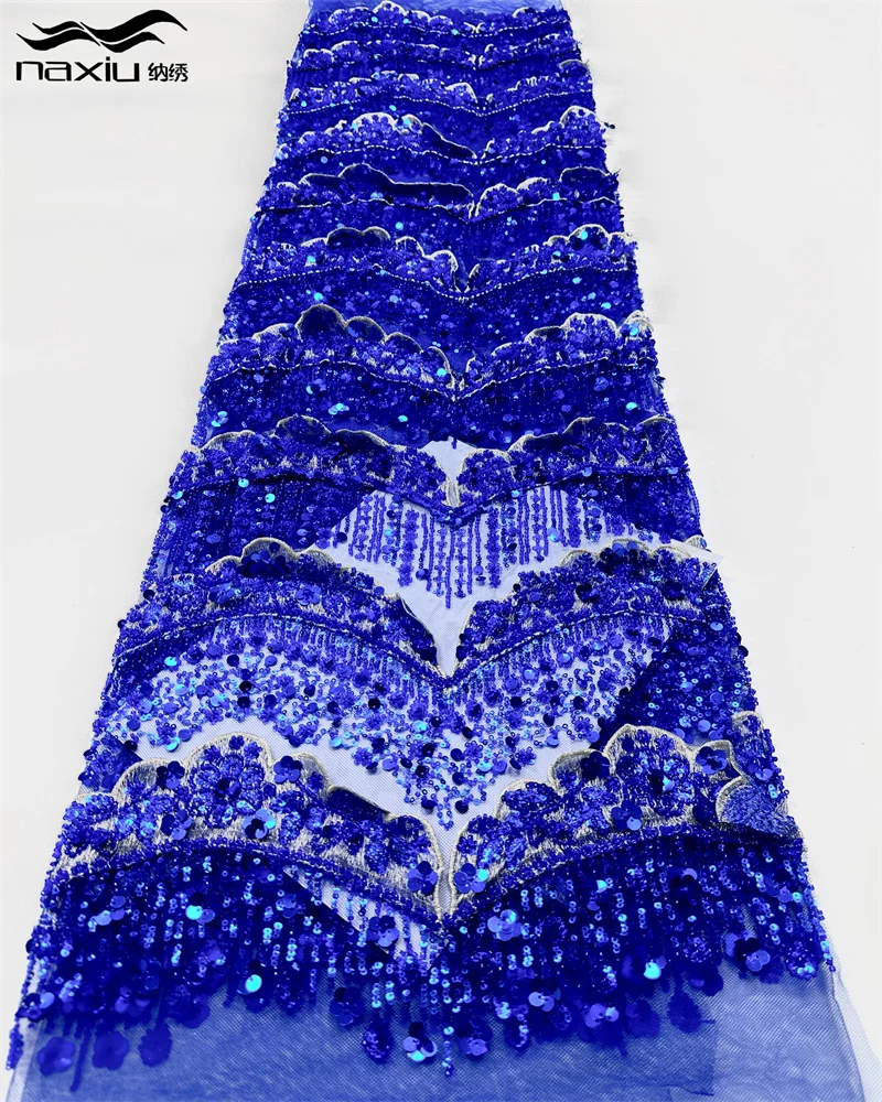 

Мадисон, ручная работа, тяжелая африканская сетчатая кружевная ткань, 5 ярдов, роскошная французская кружевная ткань с блестками для шитья вечерних платьев для женщин