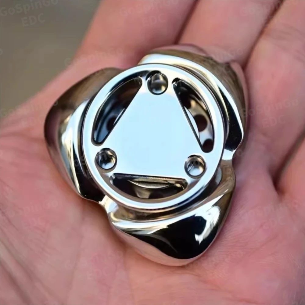 TMAX EDC Fidget Spinner in acciaio inossidabile lucido con tre pale per la movimentazione Feel Fidget Spinner
