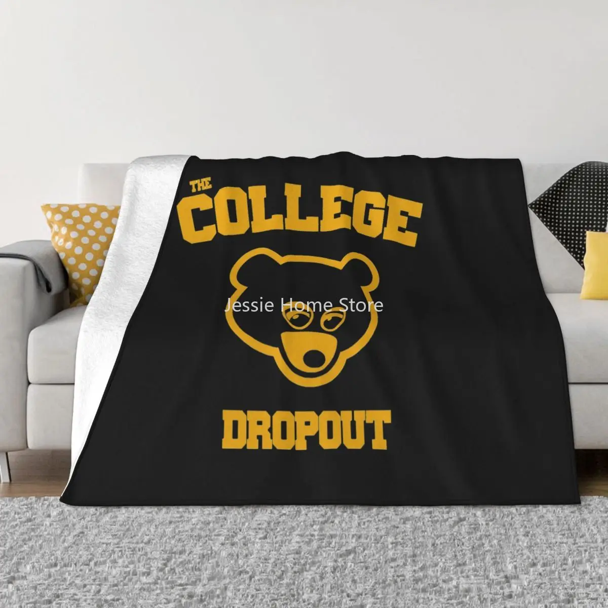 

The College Dropout Kanye West Blanket Fleece Summer Breathable Lightweight Throw Blankets for Bed Office Bedspreads