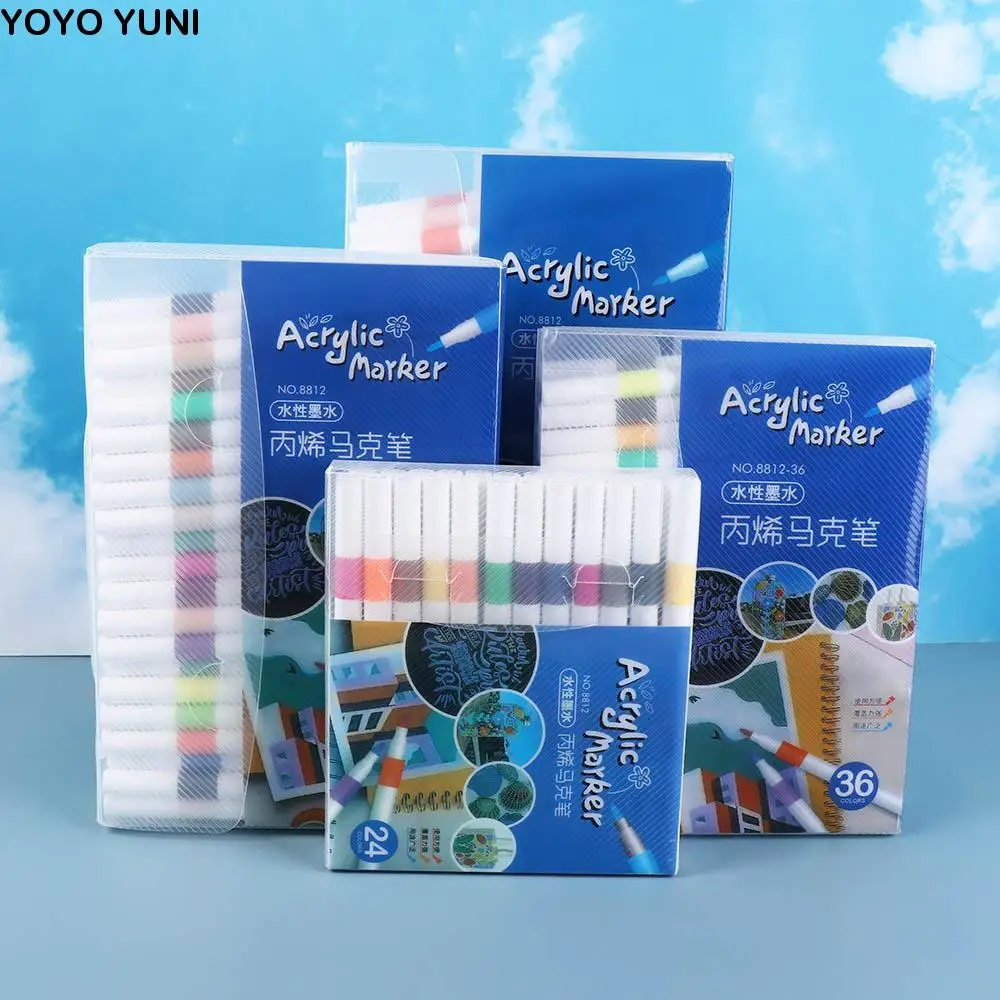 

Нетоксичные 12/24/36/48/60 цветов маркеры граффити рисунок акриловая краска набор маркеров DIY ремесла красочная ручка для рисования студент