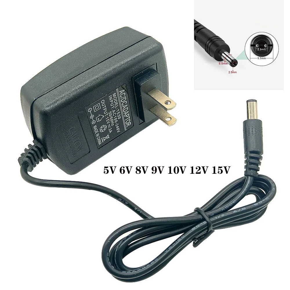 

5V 6V 8V 9V 10V 12V 15V 0.5A 1A 2A 3A Universal Power Adapter Power Supply Charger for LED light strips CCTV