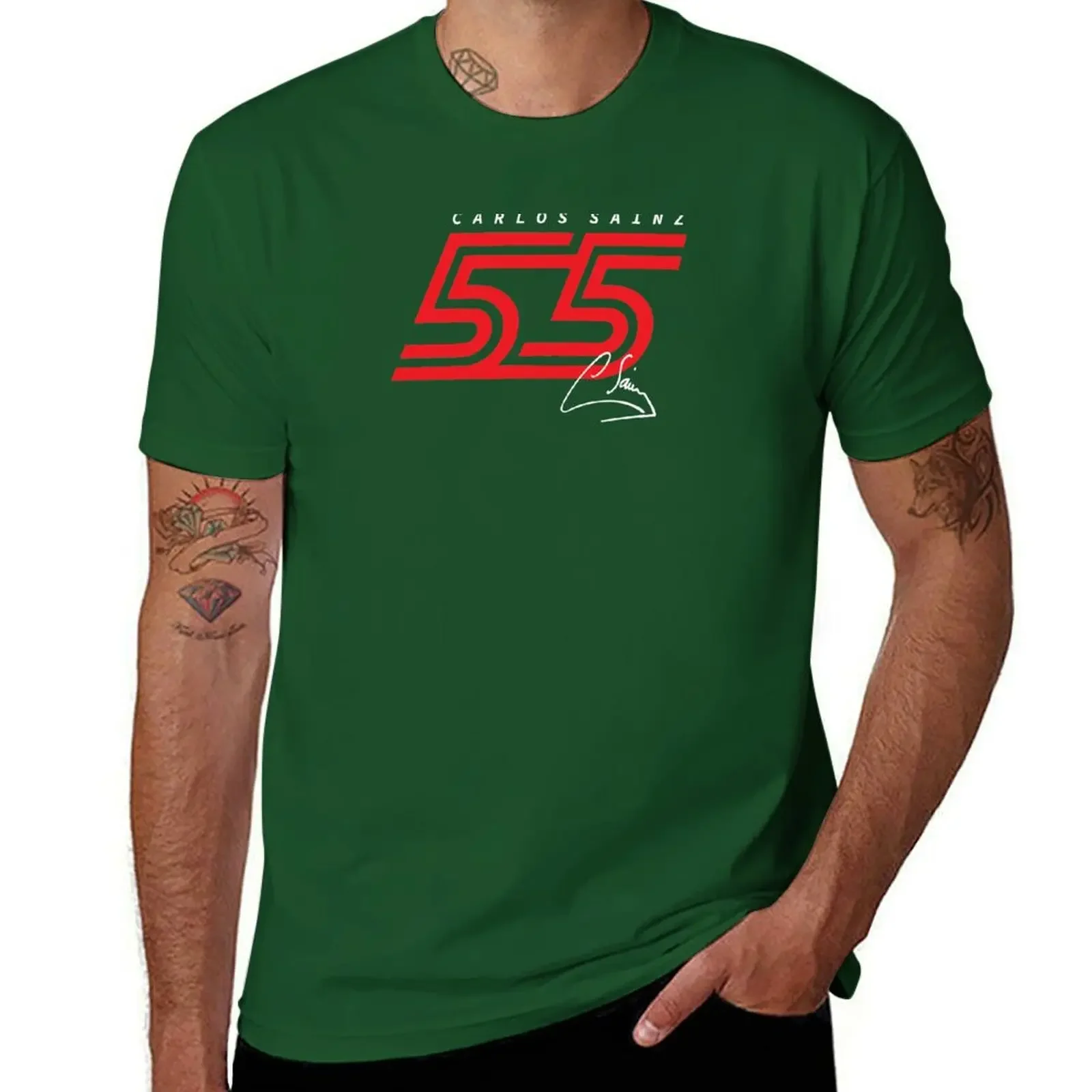 vintage clothes plain blacks t shirt men Carlos Sainz 55 T-Shirt harajuku graphic t shirts streetwear men clothing