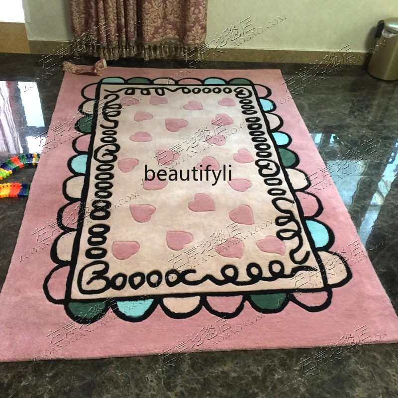 Girl cartoon carpet living room coffee table bedroom bedside kindergarten handmade carpet