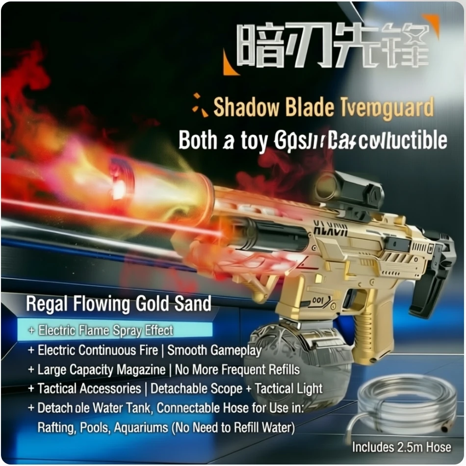 Summer Outdoor Shooting Electric Continuous Fire Water Gun Toy, Beach Swimming Pool Electric Water Gun Boy Outdoor Gift
