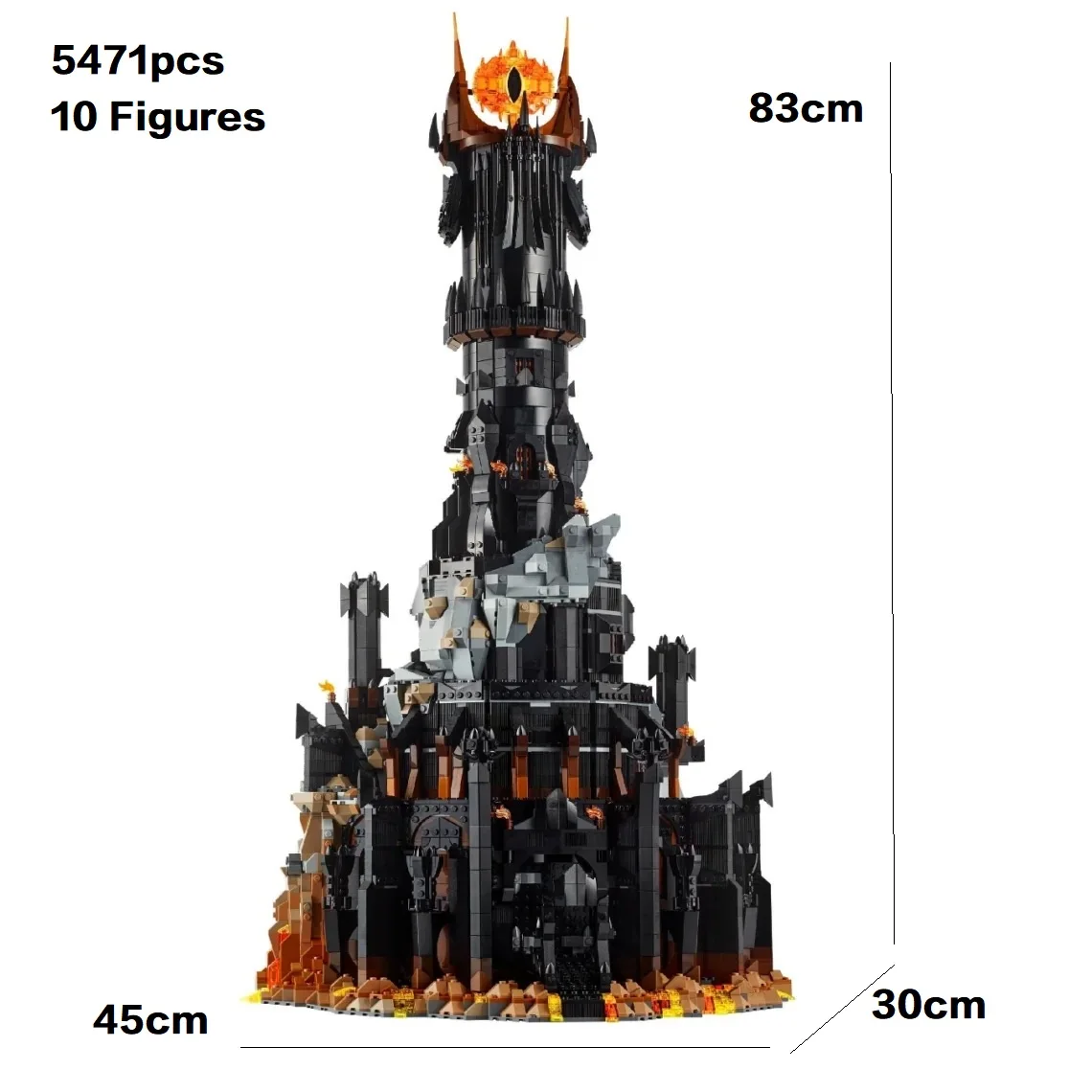 5471 قطعة الإبداعية 10333 برج أسود الظلام نموذج اللبنات عدة الطوب هالوين ، هدايا عيد الميلاد عيد الميلاد