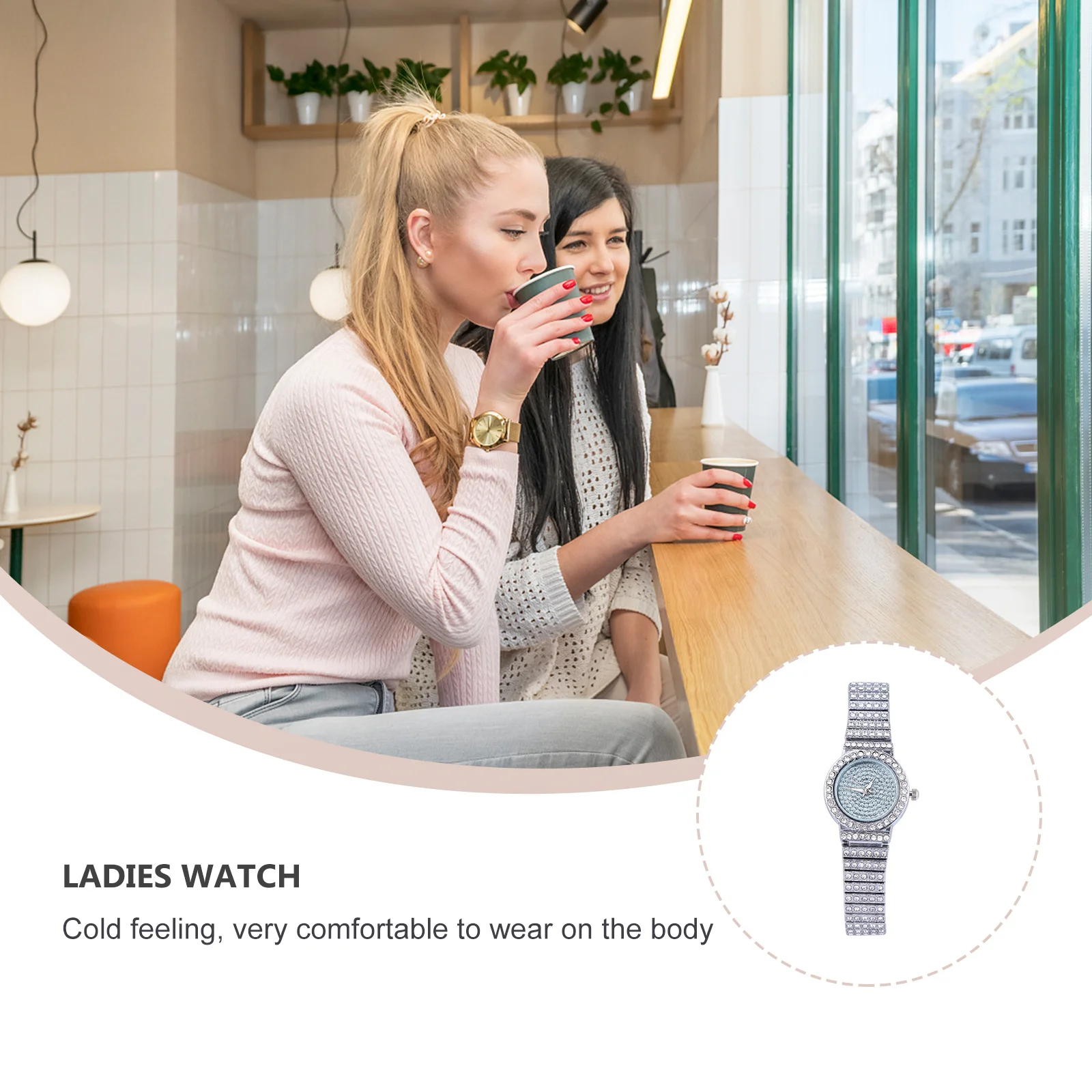 

1Pcs Elegant Rhinestone Ladies Watch Shiny Alloy Metal Quartz Watch for Women Daily Wear Lightweight Comfortable Fashion