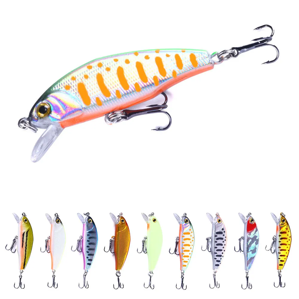 4,8cm 3,1g Mini Minnow Angelköder Künstlicher Harter Köder Sinkende Wobbler für Forelle Barsch Hecht Flussangeln