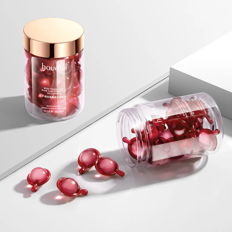 Capsules d'huile essentielle de rose pour cheveux secs souples, KerBrian Plant Complex, réparation des cheveux secs et abîmés, essence de réparation des cheveux féminins, 30 pièces