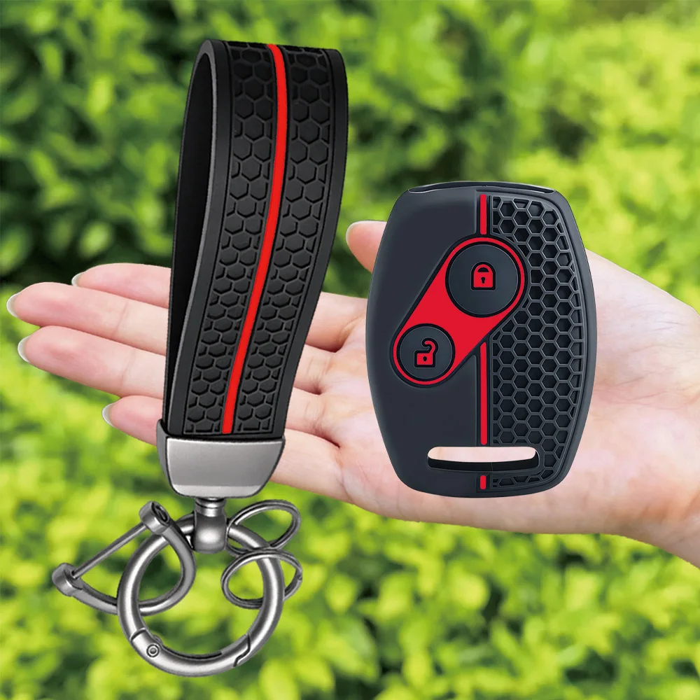 Keychain Silicone Remote Key Cover Case For Honda Civic Fit CRV SRV FRV Chord 7 Jazz Gr8 150 R Insight Car Accessories 2 Buttons