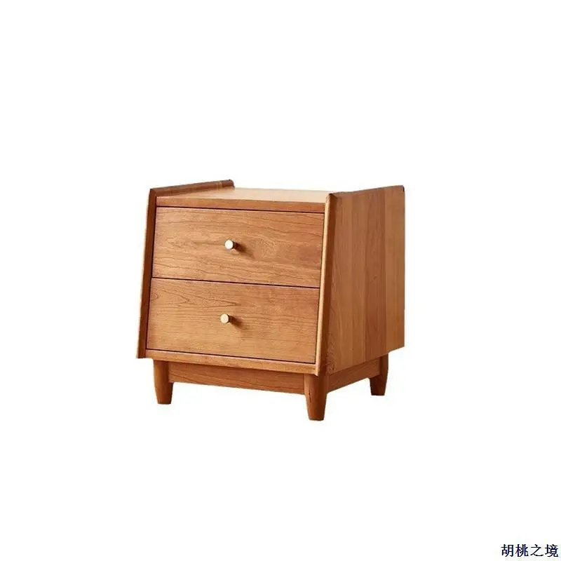 Nordic solid wood bedside table Modern simple cherry wood Japanese bedside cabinet