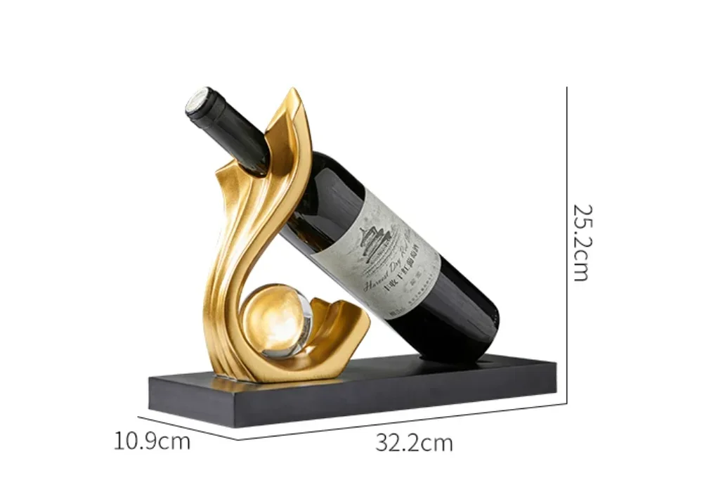 Electroplating Abstract Crafts Creative Wine Bottle Holder Wine Cabinet Ornament Luxury High-end Wine Rack Modern Art Home Decor
