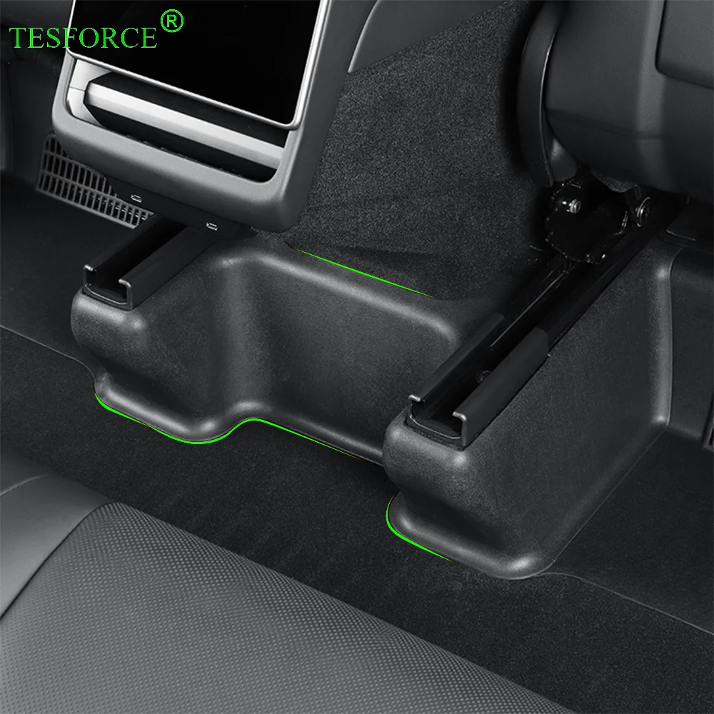 For Tesla Model Y Juniper TPE Surrounded Under Seat Corner Guard Seat Slide Rails Protector Cover Anti-Kick Flocking Accessories