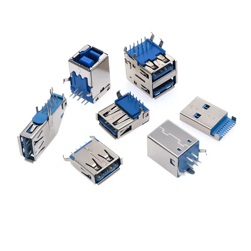 5pcs Usb 3.0 Connector Male / Female Socket High Speed Data Transmission Usb3.0 Jack For Laptop U Disk Printer