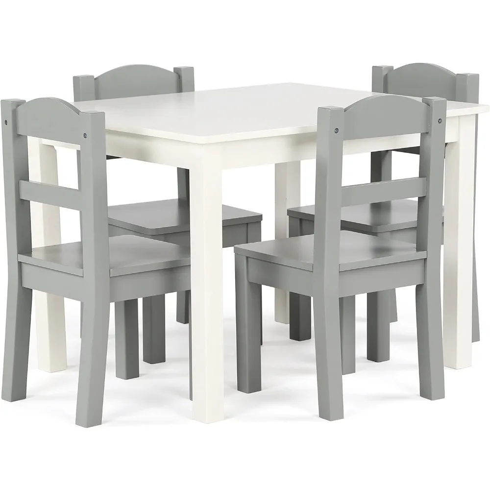 Kids Wood Table Set, Woods Tables and 4 Chairs, Kids Wood Table