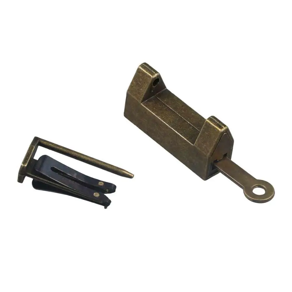 Metal Bronze Mini Decoration for Wooden Box Bolt Household with Key Box Buckle Padlock Door Locks Boxes Lock Drawer Hasp