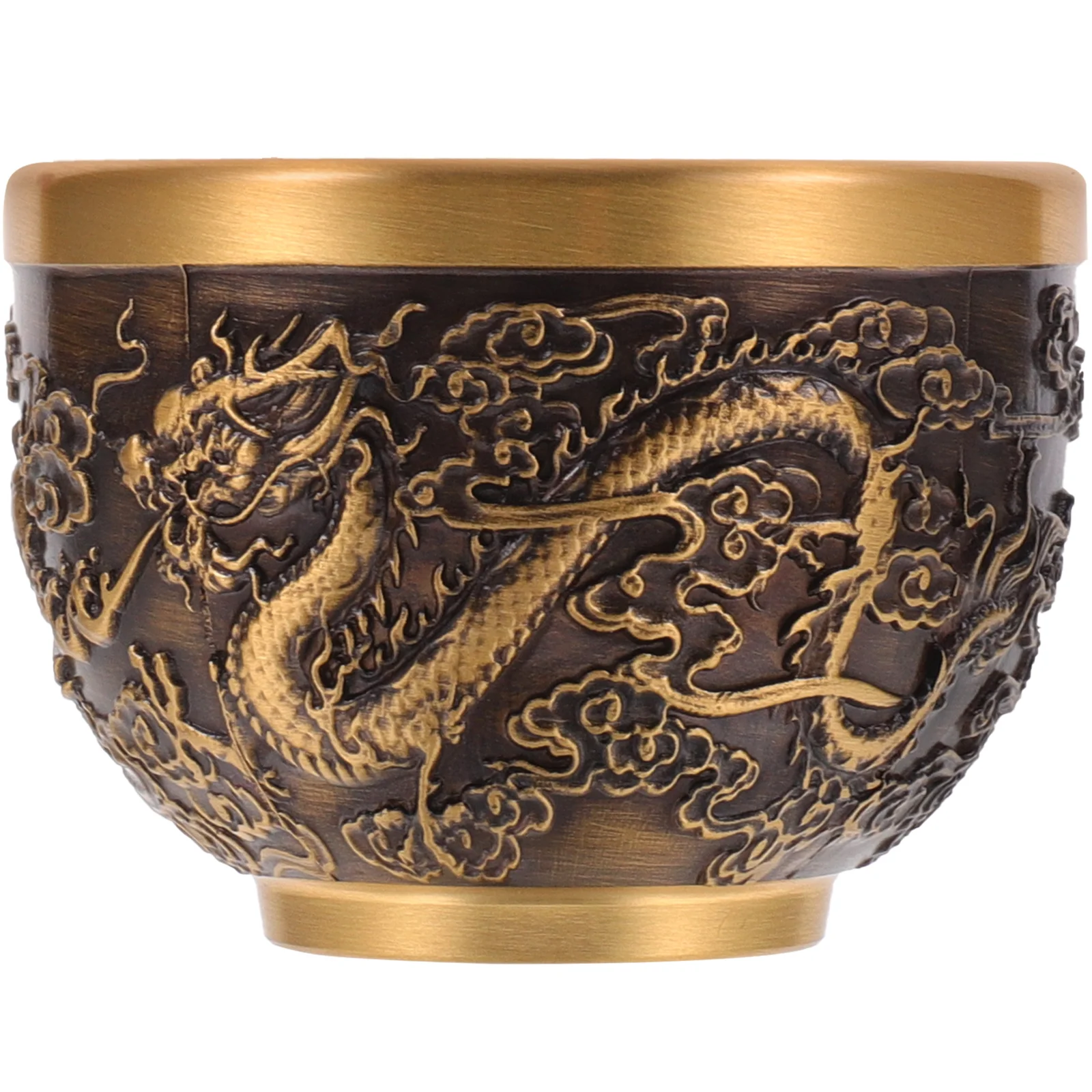 

Dragon Copper Teacup Vintage Chinese Style Home Decor Dragon Pattern Teacup Kitchen Barware Retro Smooth