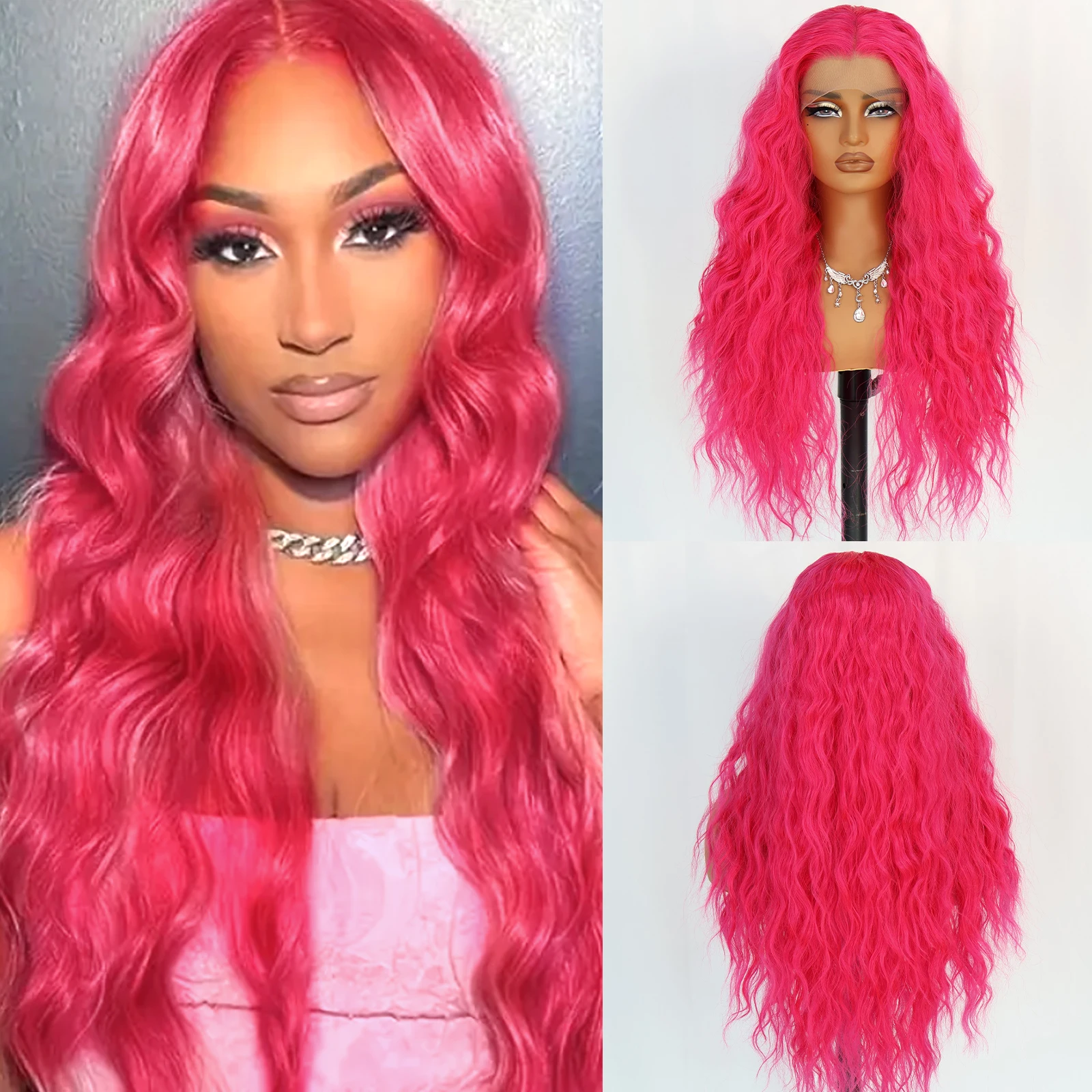 

Aubree Hair Synthetic Wigs 13*4 Lace Front Wigs Long Curly 28 inches 180 Density Heat Resistant Cosplay Wigs