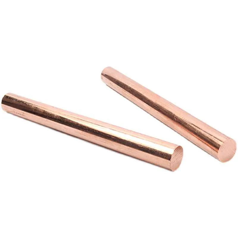 Red Copper Round Bar Rod T2 Pure Red Coppers Solid Rods Diameter 6-25 Plating Solution Metalworking Electrode Mold