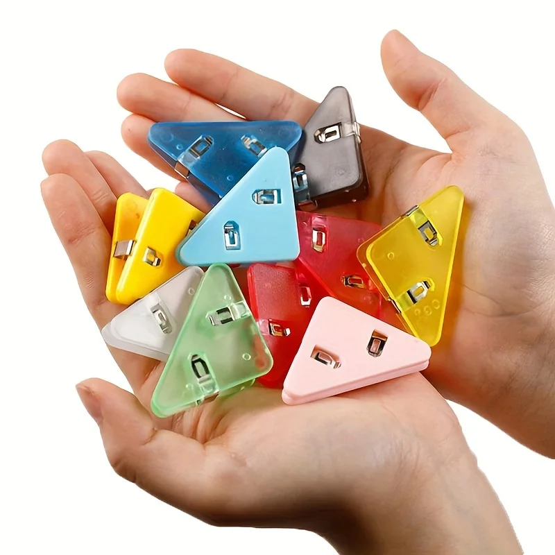 10pcs Triangle Corner Clips for Documents & Books - Durable Plastic Protectors, Ideal for Organizing Papers & Preventing Curling