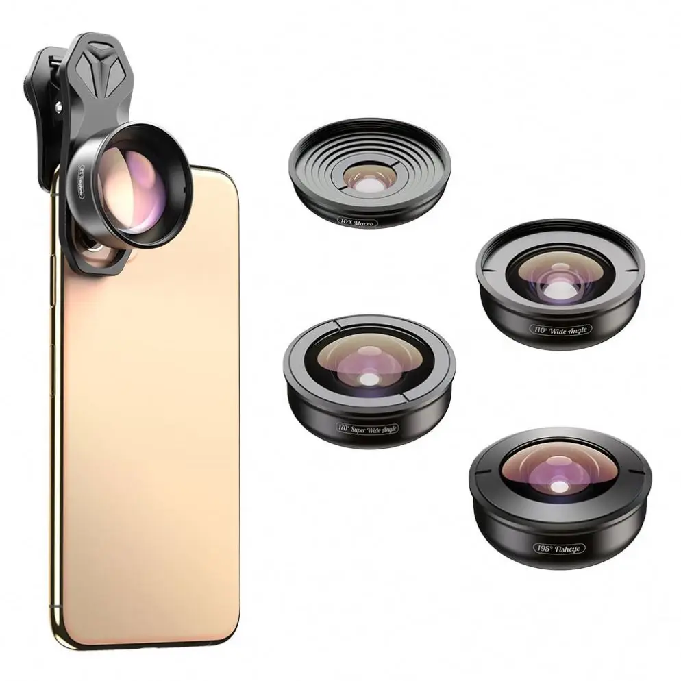 Apexel Professional Selfie Pro Camera Lens HD Fisheye Wide Angle Macro Telescope Travel Smartphone Lens Kit