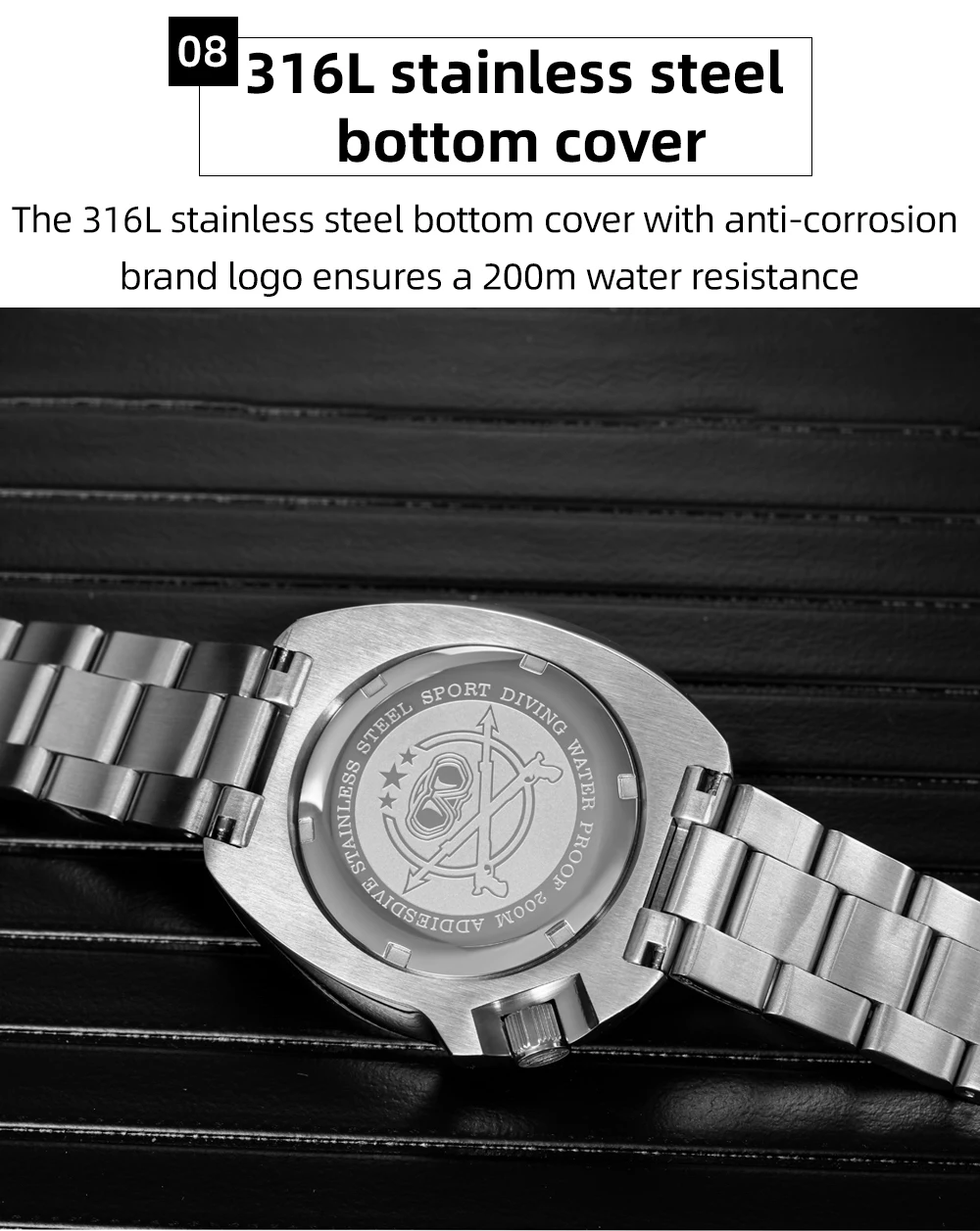 ADDIESDIVE Top Men‘s Abalone Shell Watch 20Bar Waterproof AD2511 Reloj Hombre BGW9 Super Luminous Sapphire Glass Quartz Watch