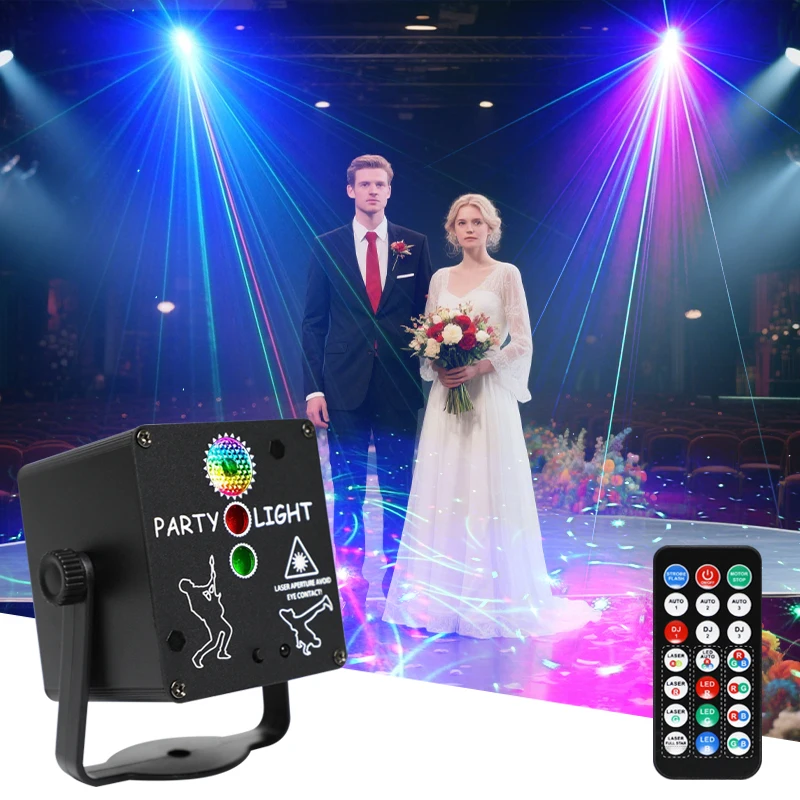 3-Hole DJ Voice Control RGB Flash Effect Mini Lighting Atmosphere Lights Carnival Applicable To Party Bar Wedding Disc Club Show