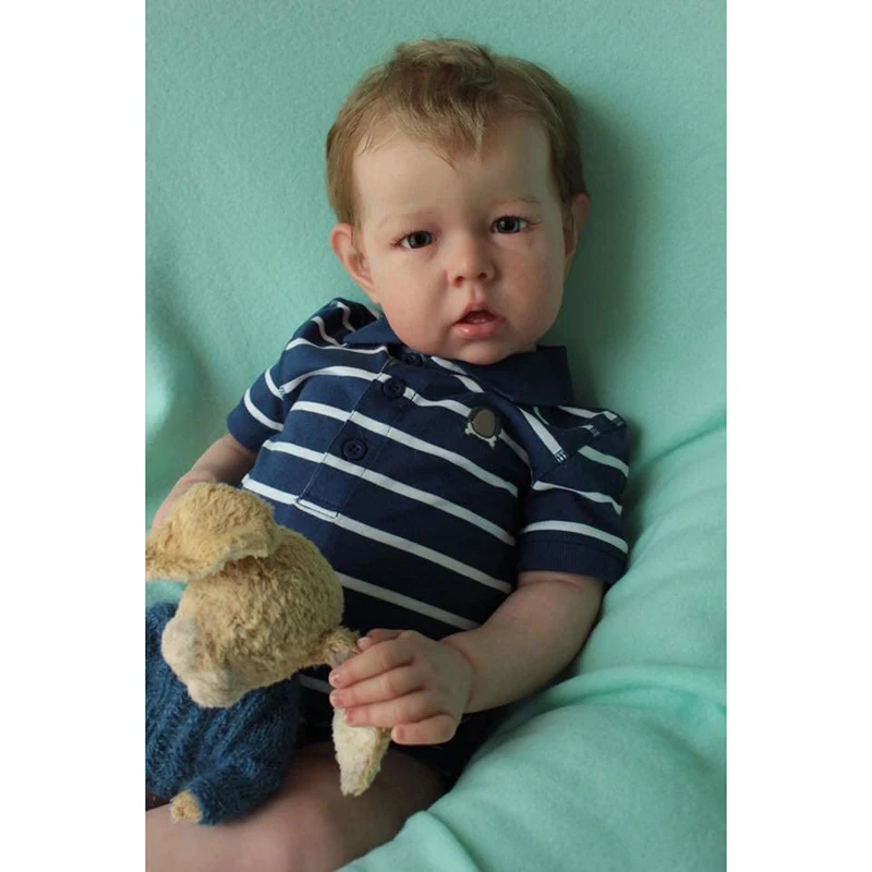 55CM Bebe Doll Reborn Baby Liam Boy Soft Bodied Silicone Doll  Newborn Size High Quality Collectible Art Doll with Accessories