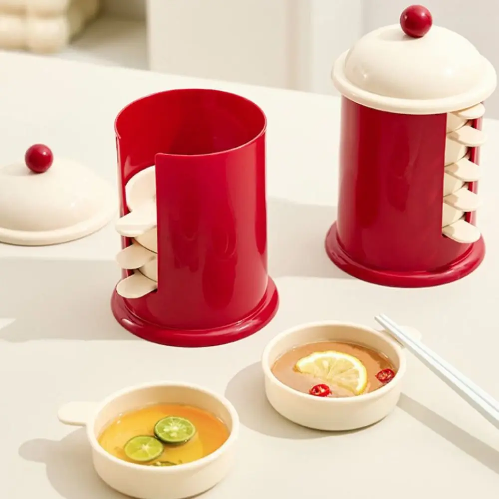 

Multipurpose Dopamine Postbox Sauce Dish Set Dustproof Plastic Dipping Dish with Storage Jar Pickles Dish Mustard