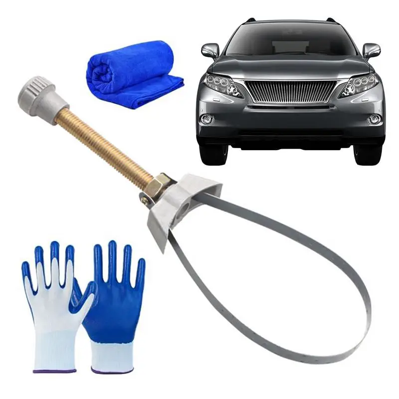 Chiave per filtro Chiave per cinghia per rimozione filtro olio motore per auto regolabile Accessori per raccordi motore multifunzionali ad alta resistenza