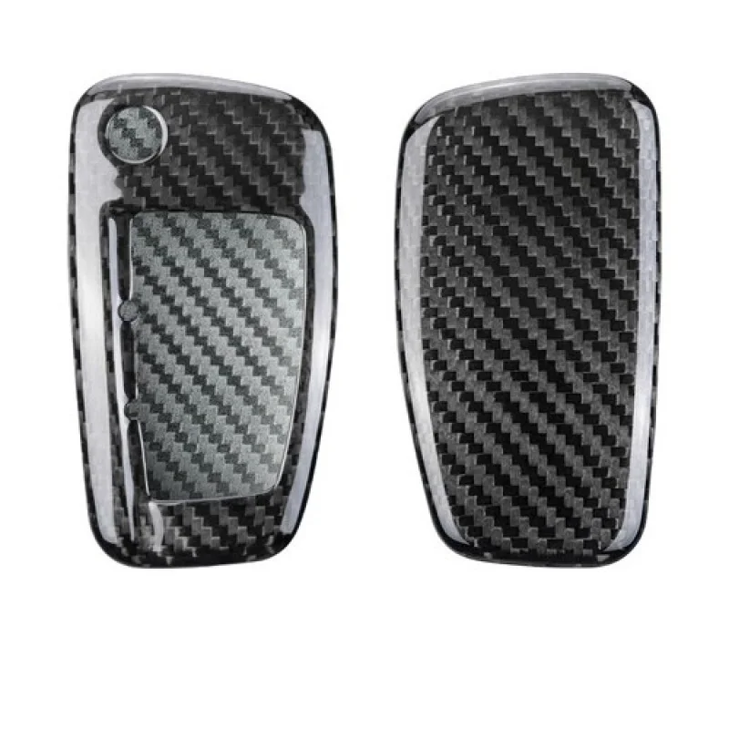 A + ألياف الكربون سيارة مفتاح فوب غطاء ل أودي A1 A3 A8 TT Q5 Q7 A4 A6 A7 RS R8 S6 #3