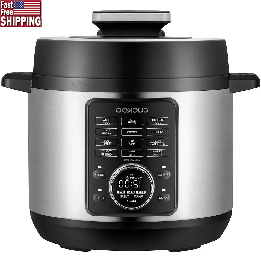 Multi-Functional Pressure Cooker 10 Cooking Functions Slow Cook Steamer Rice Yogurt Sauté Auto-Clean LED Display Stainless Steel