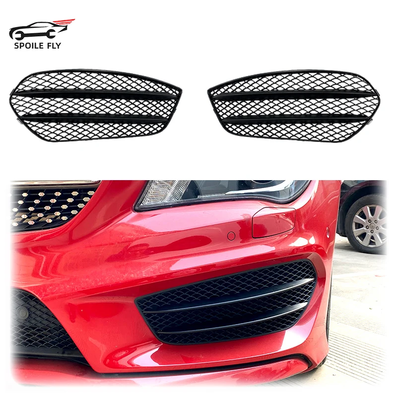 

2013 To 2015 For Mercedes‑Benz CLA‑Class C117 CLA200 220 CLA45 AMG Line CLA45 Front Bumper Fog Lamp Light Hood Grille ABS Black