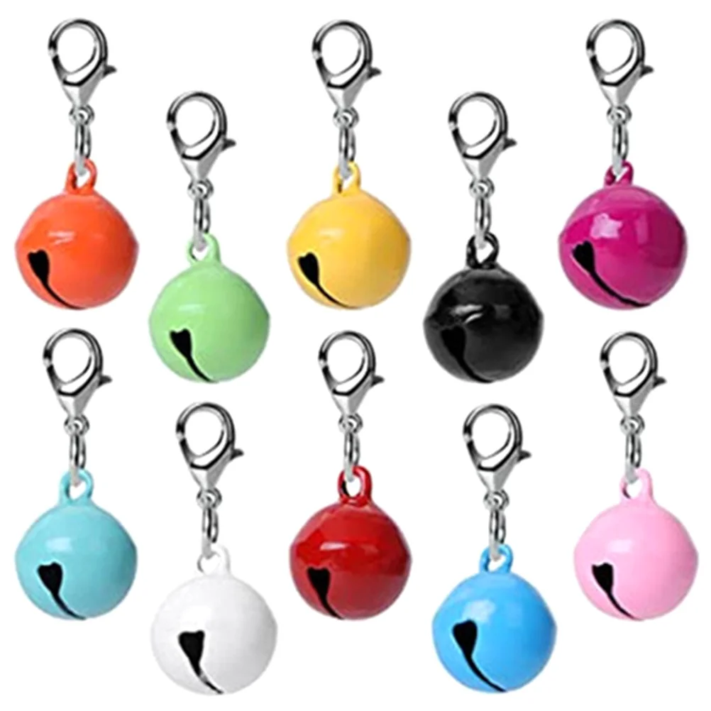 

10Pcs Pet Collar Bells Durable Metal Dog Cat Hanging Bells Loud Crisp Sound Decorative Pet Collar Accessories for Homes Parties
