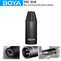 BOYA 35C-XLR 3.5mm (TRS) Mini-Jack Female Microphone Adapter to 3-pin XLR Male Connector for Sony Camcorders Recorders & Mixers