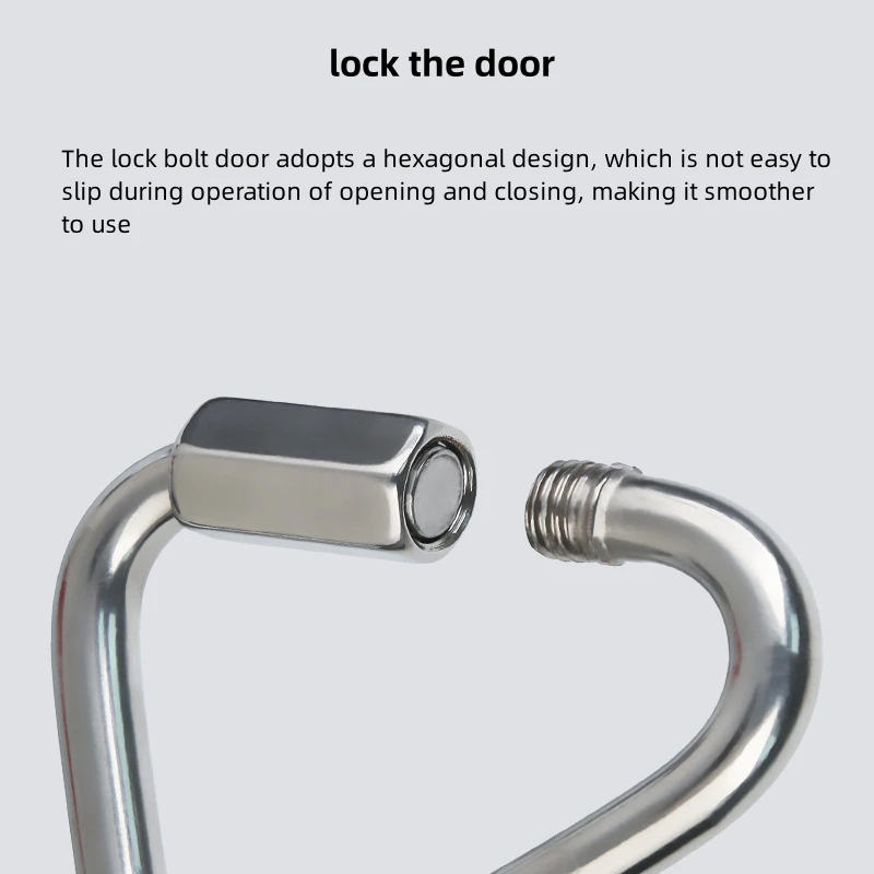 الفولاذ المقاوم للصدأ البيضاوي مثلث حلقة تسلق ربط حلقة Meilong قفل معدات تسلق الصخور أدوات الأمن السريع في الهواء الطلق #4