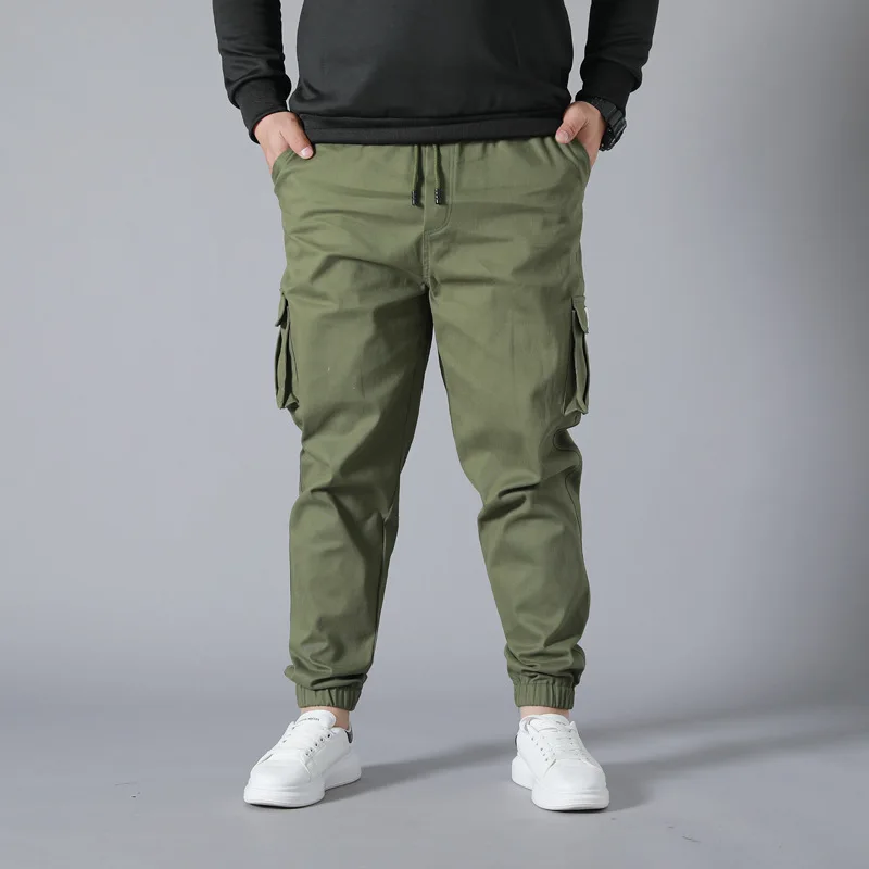 Wear-resistant Multi-pocket Cargo Pants Trousers Plus Size work overalls Jogger Super Loose Men Cotton Casual Pants