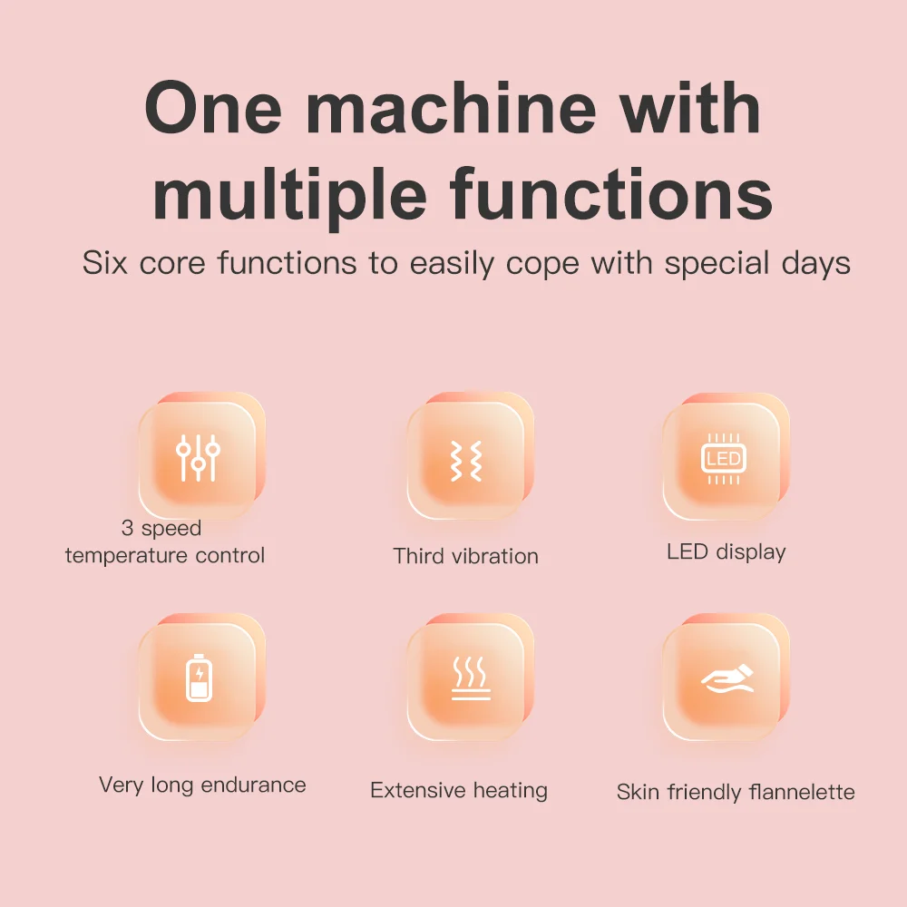حزام اهتزاز ساخن لتدفئة الضرب، تسخين سريع لمدة 3 ثوانٍ + تدليك اهتزازي للنساء، سخان للعناية بالحيض البارد #2